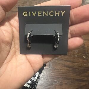Givenchy Black and Silver Crystal Earrings